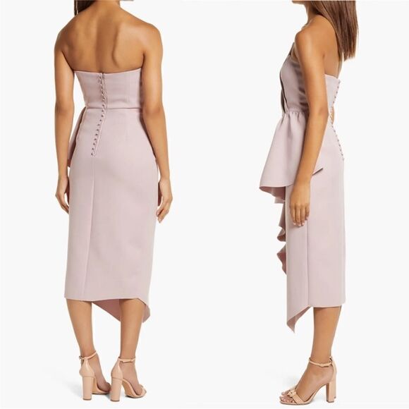 Elliatt Reception Strapless Ruffle Midi Dress in Iris| Size L - Picture 10 of 11